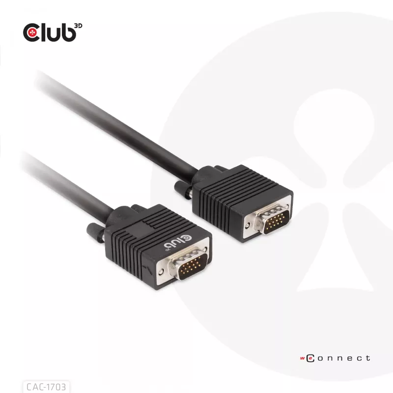 VGA kabelis, divvirzienu, M/M, 3 m, 28AWG, CLUB3D CAC-1703