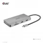 CLUB3D USB Gen1 Type-C 9-in-1 centrmezgls ar HDMI, VGA, 2x USB Gen1 Type-A, RJ45, SD/Micro SD karšu slotiem un USB Gen1 Type-C sieviešu portu