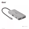CLUB3D USB Gen1 Type-C 9-in-1 centrmezgls ar HDMI, VGA, 2x USB Gen1 Type-A, RJ45, SD/Micro SD karšu slotiem un USB Gen1 Type-C sieviešu portu