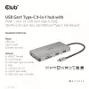 CLUB3D USB Gen1 Type-C 9-in-1 centrmezgls ar HDMI, VGA, 2x USB Gen1 Type-A, RJ45, SD/Micro SD karšu slotiem un USB Gen1 Type-C sieviešu portu