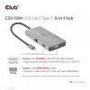CLUB3D USB Gen1 Type-C 9-in-1 centrmezgls ar HDMI, VGA, 2x USB Gen1 Type-A, RJ45, SD/Micro SD karšu slotiem un USB Gen1 Type-C sieviešu portu