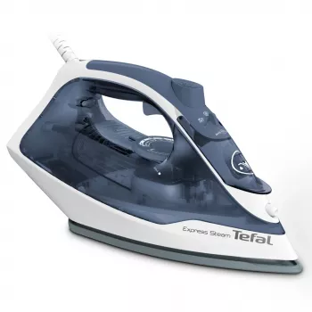 Tefal Express Steam FV2837 sausā un tvaika gludeklis ar Cerilium zoli, 2400 W, zils, pelēks, balts