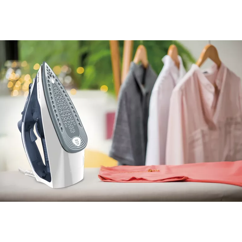 Tefal Express Steam FV2837 sausā un tvaika gludeklis ar Cerilium zoli, 2400 W, zils, pelēks, balts