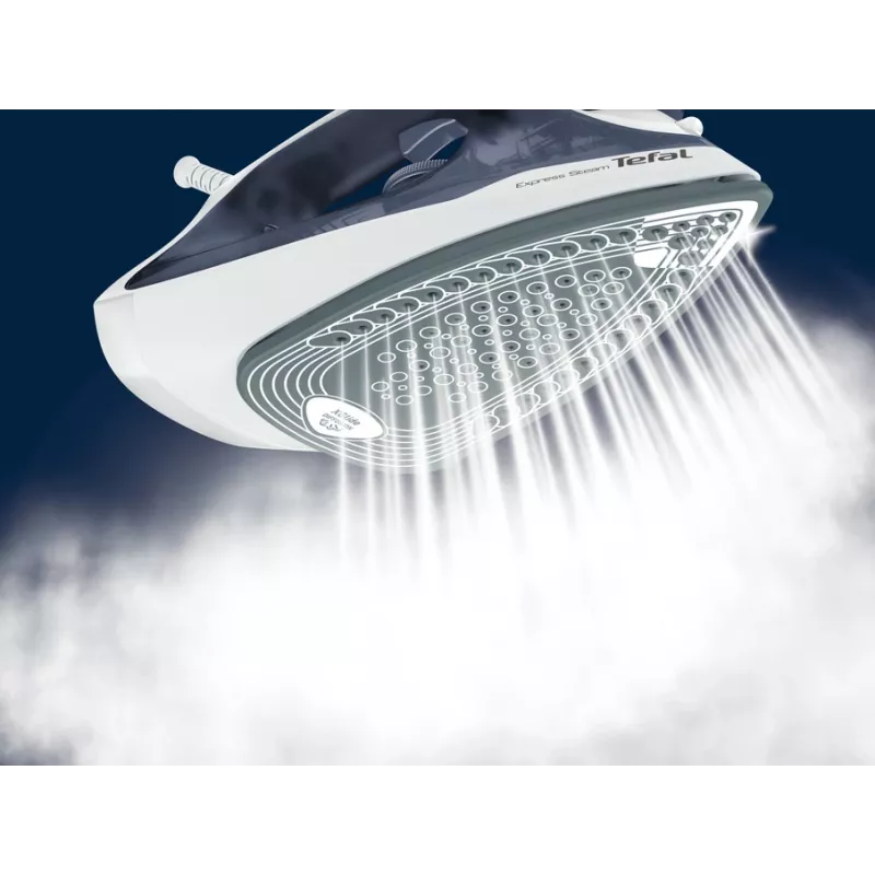 Tefal Express Steam FV2837 sausā un tvaika gludeklis ar Cerilium zoli, 2400 W, zils, pelēks, balts