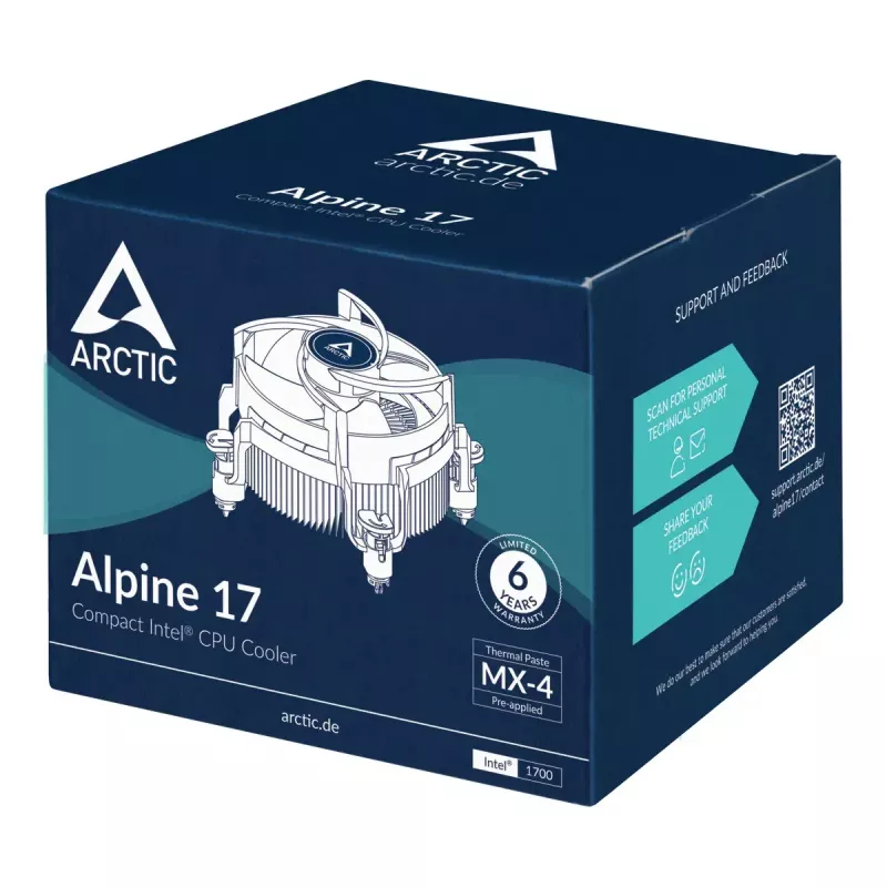 Gaisa dzesētājs ARCTIC Alpine 17 Compact Intel CPU Cooler