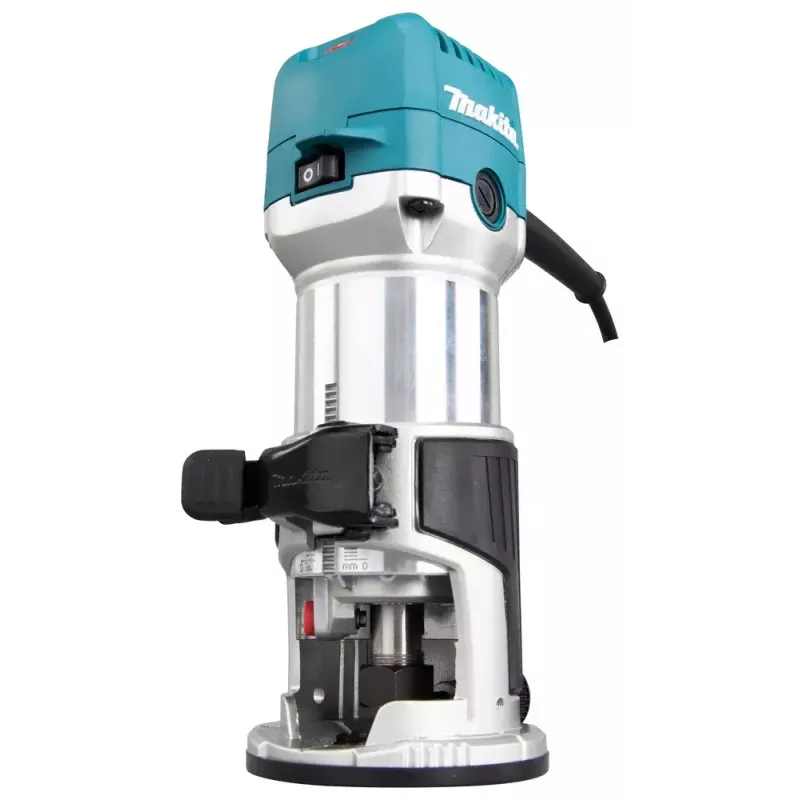 Frēze Makita RT0702CX2J — 710 W, 10 000–34 000 apgr./min., 8 mm spīļpatrona, 0–40 mm dziļums, 1,8 kg