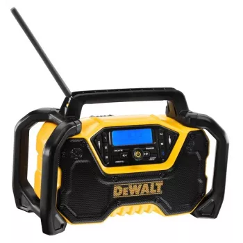 Pārnēsājams radio DeWALT DCR029-QW DAB FM, maiņstrāvas/līdzstrāvas barošana, Bluetooth, USB uzlāde, displejs, melns/dzeltens