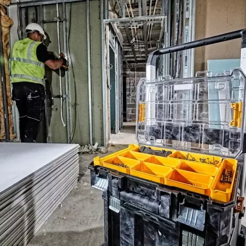 Instrumentu organizators DeWalt DWST82968-1, polikarbonāts, 7,8 l, bloķējams, ūdensnecaurlaidīgs, melns