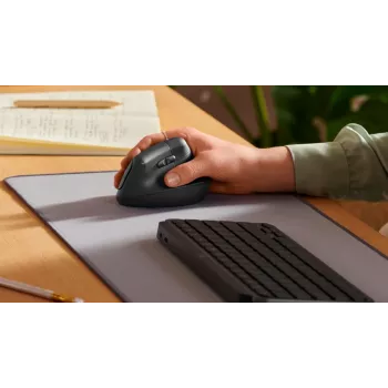 LOGITECH Lift vertikālā ergonomiskā pele - labā roka - bezvadu - grafīta melna