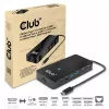 CLUB3D 7-in-1 Type-C centrmezgls ar 2x HDMI, 2x USB Gen1 Type-A, 1x RJ45, 1x 3.5mm Audio, 1x USB Gen1 Type-C 100W sieviešu ports