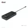CLUB3D 7-in-1 Type-C centrmezgls ar 2x HDMI, 2x USB Gen1 Type-A, 1x RJ45, 1x 3.5mm Audio, 1x USB Gen1 Type-C 100W sieviešu ports