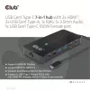 CLUB3D 7-in-1 Type-C centrmezgls ar 2x HDMI, 2x USB Gen1 Type-A, 1x RJ45, 1x 3.5mm Audio, 1x USB Gen1 Type-C 100W sieviešu ports