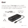 CLUB3D 7-in-1 Type-C centrmezgls ar 2x HDMI, 2x USB Gen1 Type-A, 1x RJ45, 1x 3.5mm Audio, 1x USB Gen1 Type-C 100W sieviešu ports