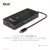 CLUB3D 7-in-1 Type-C centrmezgls ar 2x HDMI, 2x USB Gen1 Type-A, 1x RJ45, 1x 3.5mm Audio, 1x USB Gen1 Type-C 100W sieviešu ports