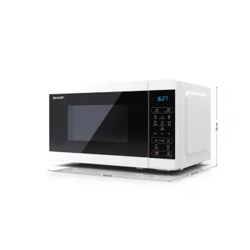 Sharp YC-MS02E-W mikroviļņu krāsns melna, balta Solo mikroviļņu krāsns Darba virsmas 20 L 800 W