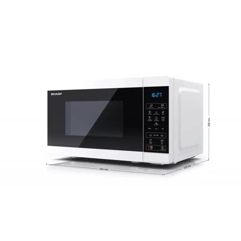 Sharp YC-MS02E-W mikroviļņu krāsns melna, balta Solo mikroviļņu krāsns Darba virsmas 20 L 800 W