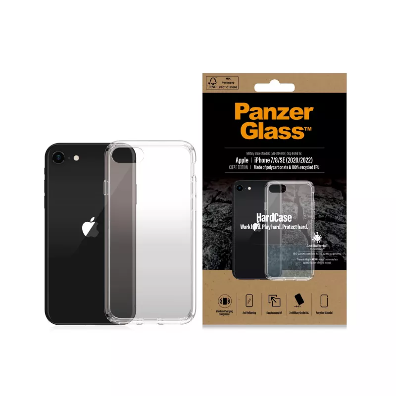 PanzerGlass ® HardCase iPhone SE (2020/2022) | 7 | 8, Cover, Apple, Apple - iPhone SE 2022, Apple - iPhone SE 2020, Transparent
