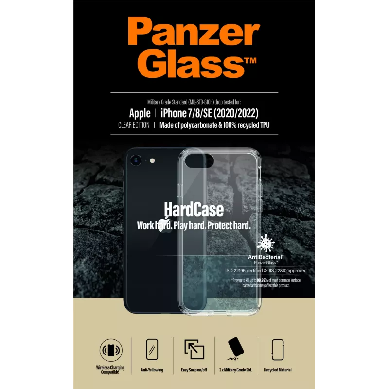 PanzerGlass ® HardCase iPhone SE (2020/2022) | 7 | 8, Cover, Apple, Apple - iPhone SE 2022, Apple - iPhone SE 2020, Transparent
