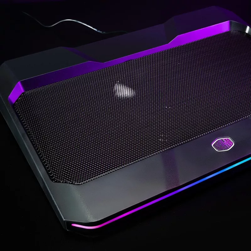 Cooler Master NotePal X150 Spectrum portatīvā datora dzesēšanas paliktnis līdz 17 collām, ar 4 portu USB centrmezglu