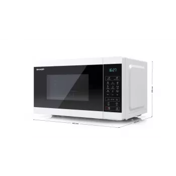 Sharp YC-MG02E-W mikroviļņu krāsns zila, balta, darba virsmas, 20 L, 800 W