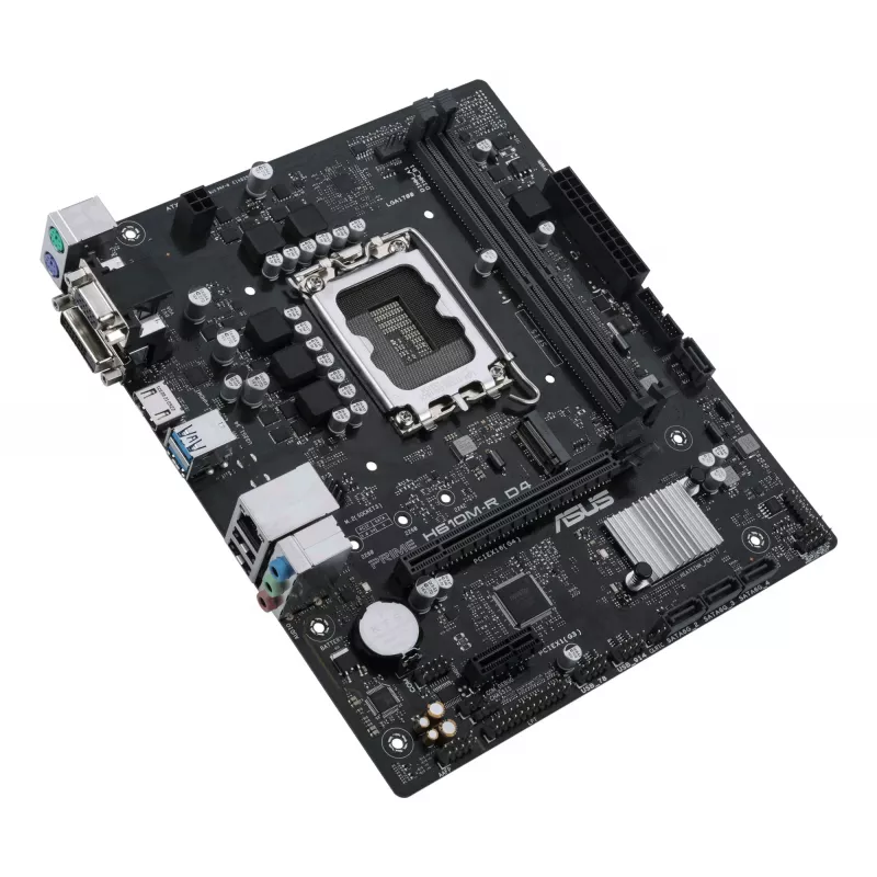 Mātesplate ASUS PRIME H610M-R D4 — Intel H610, LGA 1700, Micro ATX, DDR4, 2 DIMM (līdz 64 GB), M.2 un SATA III, USB Type-A