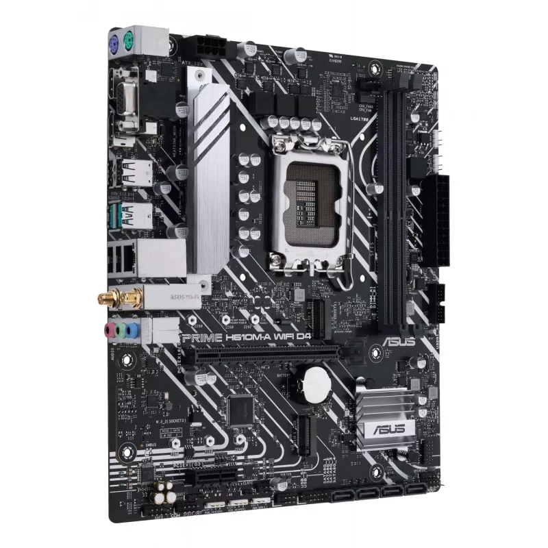 Mātesplate ASUS PRIME H610M-A WIFI D4 — Intel H610, LGA1700, micro ATX, DDR4, 2x DIMM, Wi‑Fi 5, Bluetooth 5.0, 2x M.2, HDMI 2.1, DP 1.4