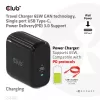 CLUB3D Travel Charger 65W GAN tehnoloģija, viens ports USB Type-C, Power Delivery (PD) 3.0 atbalsts