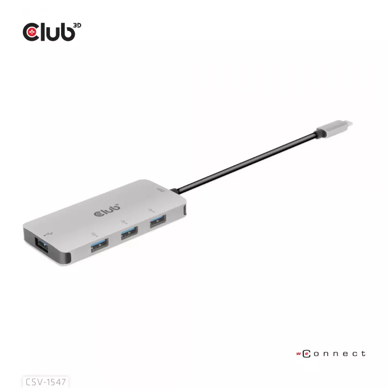 CLUB3D 4 portu USB-A centrmezgls USB-C – 10 Gbps ātra datu pārraide