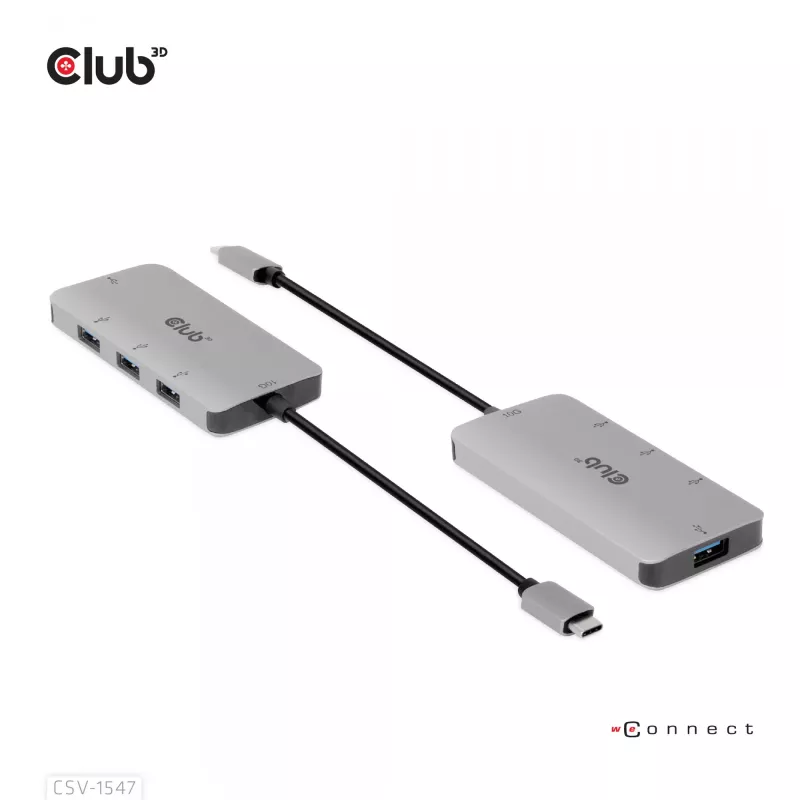 CLUB3D 4 portu USB-A centrmezgls USB-C – 10 Gbps ātra datu pārraide