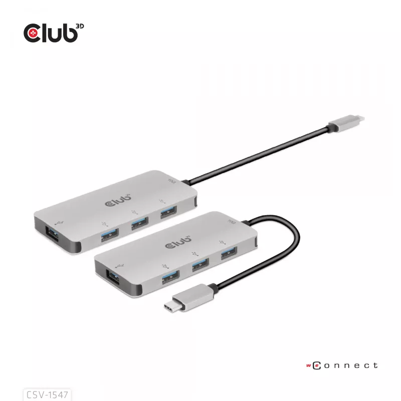 CLUB3D 4 portu USB-A centrmezgls USB-C – 10 Gbps ātra datu pārraide