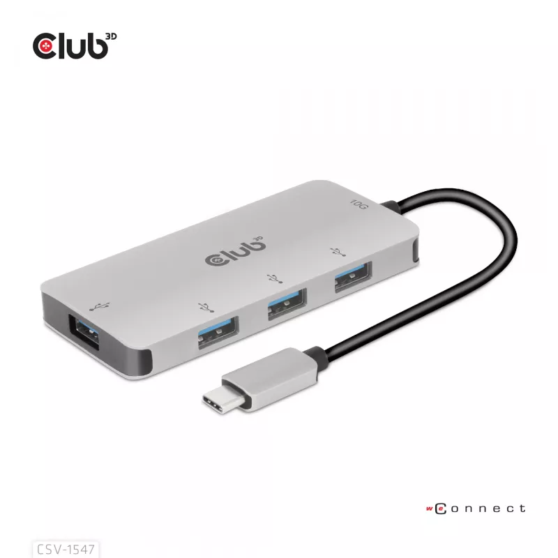 CLUB3D 4 portu USB-A centrmezgls USB-C – 10 Gbps ātra datu pārraide