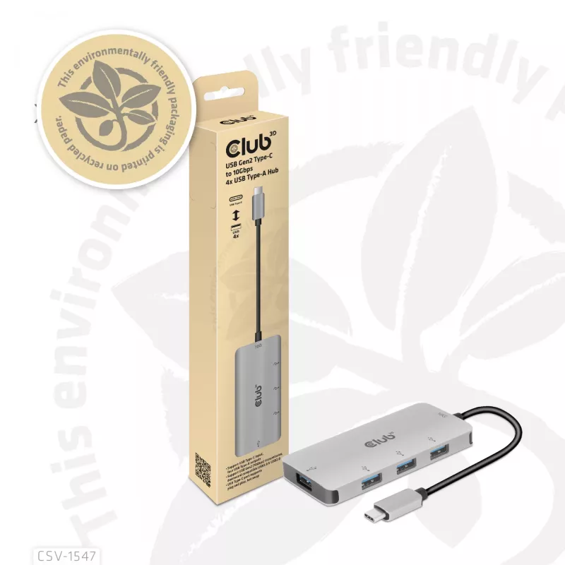 CLUB3D 4 portu USB-A centrmezgls USB-C – 10 Gbps ātra datu pārraide