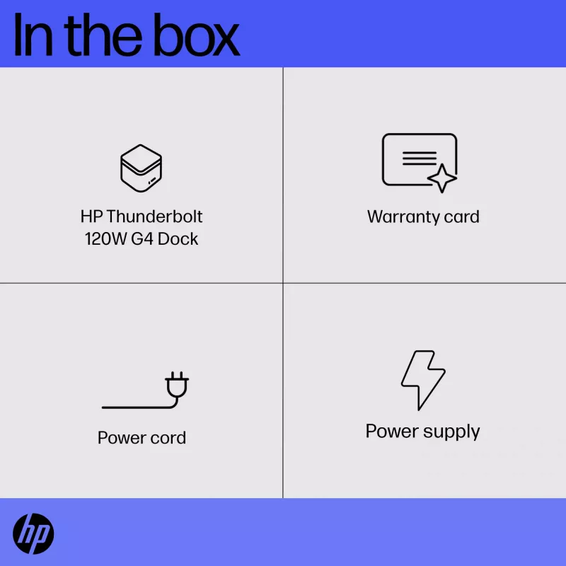HP Thunderbolt Dock 120W G4, vadu, Thunderbolt 4, melns, Kensington, Ķīna, Taizeme, Taivāna, biznesam