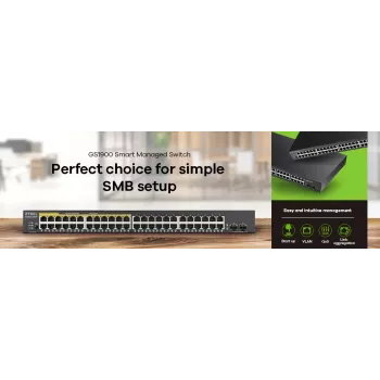 Zyxel GS1900-48-EU0102F tīkla komutators L2 Gigabit Ethernet (10/100/1000) melns