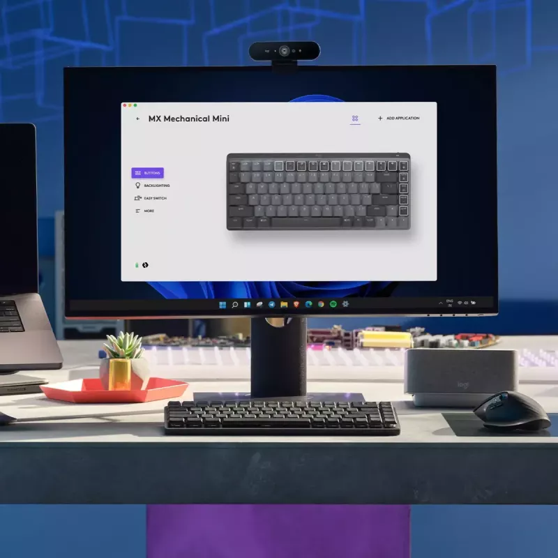 LOGITECH Mx Mechanical Mini Minimālistiska bezvadu apgaismota tastatūra - Grafīts, taustes klusā, QWERTY US/Int'l