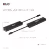 CLUB3D USB Gen1 Type-C, 6-in-1 centrmezgls ar HDMI 8K30Hz, 2xUSB Type-A, RJ45 un 2xUSB Type-C, datu un PD uzlādi 100 vati