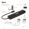 CLUB3D USB Gen1 Type-C, 6-in-1 centrmezgls ar HDMI 8K30Hz, 2xUSB Type-A, RJ45 un 2xUSB Type-C, datu un PD uzlādi 100 vati