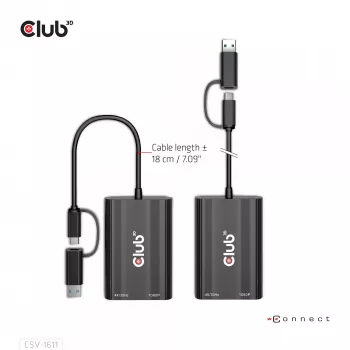 CLUB3D USB Gen1 Type-C/-A uz diviem HDMI (4K/30Hz) / VGA (1080/60Hz)