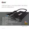 CLUB3D USB Gen1 Type-C/-A uz diviem HDMI (4K/30Hz) / VGA (1080/60Hz)