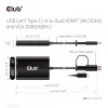CLUB3D USB Gen1 Type-C/-A uz diviem HDMI (4K/30Hz) / VGA (1080/60Hz)