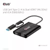CLUB3D USB Gen1 Type-C/-A uz diviem HDMI (4K/30Hz) / VGA (1080/60Hz)