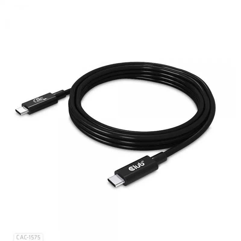 CLUB3D USB4 Gen2x2 Type-C divvirzienu kabelis 4K60Hz, dati 20Gbps, PD 240W(48V/5A) EPR M/M 2m