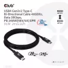 CLUB3D USB4 Gen2x2 Type-C divvirzienu kabelis 4K60Hz, dati 20Gbps, PD 240W(48V/5A) EPR M/M 2m