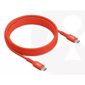 USB-C–USB-C divvirzienu kabelis CLUB3D CAC-1573, USB4 Gen 2x2, 2 m, sarkans, PD līdz 240 W