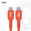 USB-C–USB-C divvirzienu kabelis CLUB3D CAC-1573, USB4 Gen 2x2, 2 m, sarkans, PD līdz 240 W
