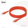 USB-C–USB-C divvirzienu kabelis CLUB3D CAC-1573, USB4 Gen 2x2, 2 m, sarkans, PD līdz 240 W