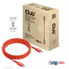 USB-C–USB-C divvirzienu kabelis CLUB3D CAC-1573, USB4 Gen 2x2, 2 m, sarkans, PD līdz 240 W