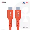 USB-C–USB-C divvirzienu kabelis CLUB3D CAC-1573, USB4 Gen 2x2, 2 m, sarkans, PD līdz 240 W