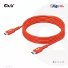 USB-C–USB-C divvirzienu kabelis CLUB3D CAC-1573, USB4 Gen 2x2, 2 m, sarkans, PD līdz 240 W