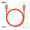 USB-C–USB-C divvirzienu kabelis CLUB3D CAC-1573, USB4 Gen 2x2, 2 m, sarkans, PD līdz 240 W